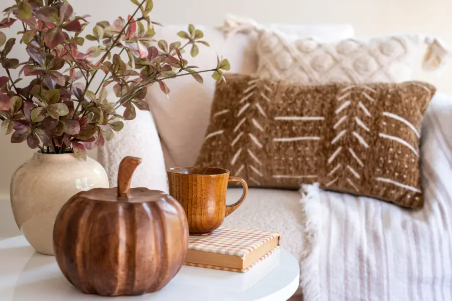 Homeware and decor in a living room